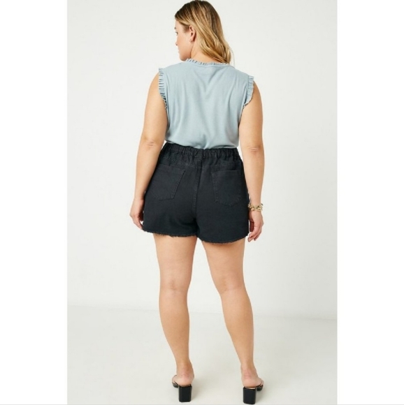 Hayden, black distressed shorts, 1x - Picture 3 of 12